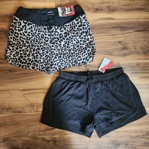 Baleaf G Gradual Swim Shorts Bundle (2 pairs) Leopard, Black Mesh Size L NWT